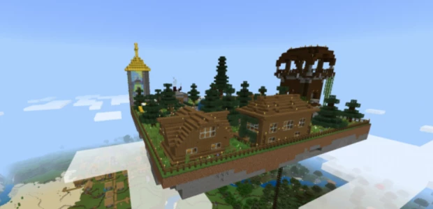 Летающая деревня - Карта Minecraft PE 0.14.0
