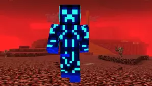 Скин Синий неон для Mineraft PE